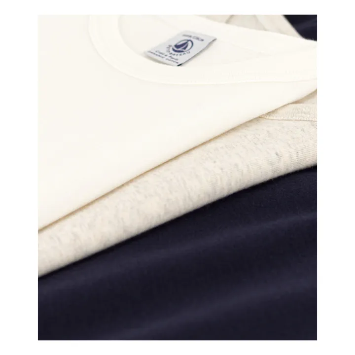 Petit Bateau Lot 3 T-shirts Unis | Bleu marine