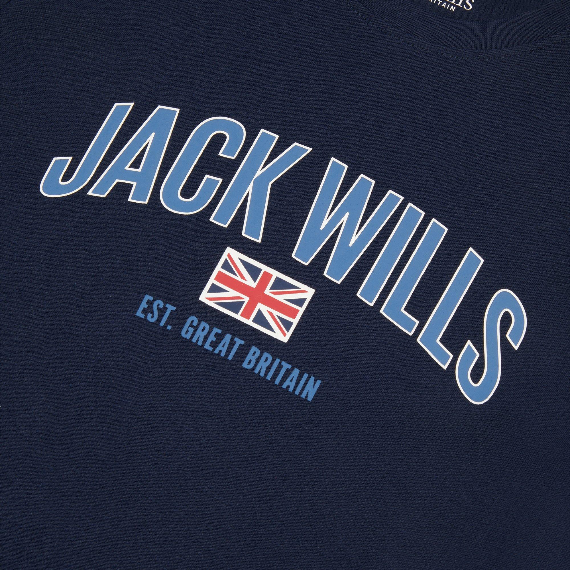 Jack Wills JW Logo Flag T Shirt Juniors