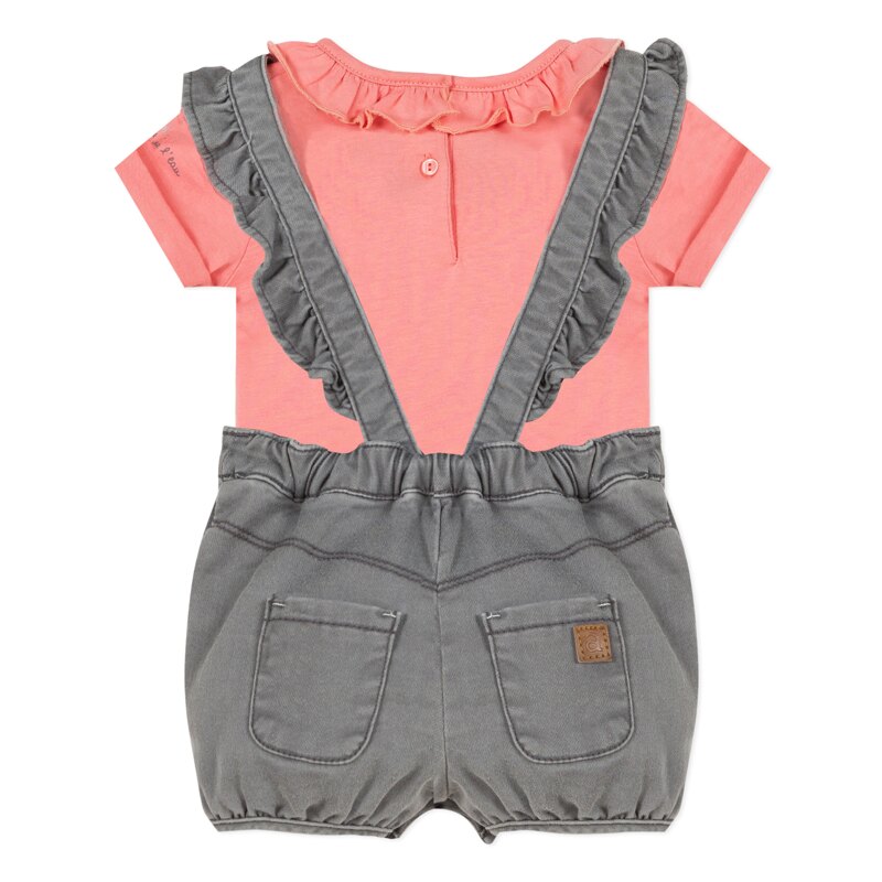 Ensemble t-shirt salopette à volants bébé fille Absorba Aucune nuance