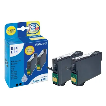 Pelikan Druckerpatronen E54 (2 x) ersetzt Epson T071 140/ T089 140, 2 x, schwarz, 2x9 ml