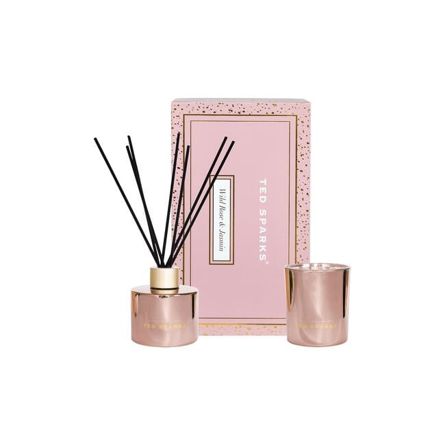 Ted Sparks Giftset Candle & Diffuser Wild Rose & Jasmin
