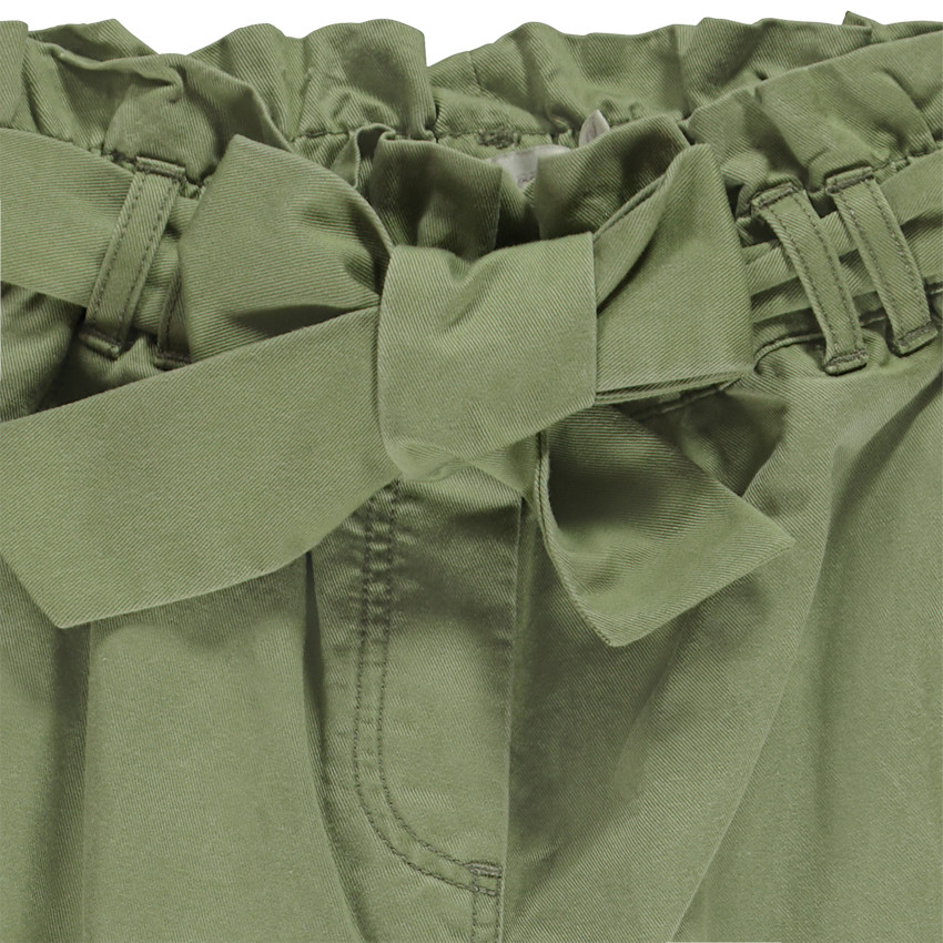 Pantalon paperbag avec ceinture à nouer pour fille