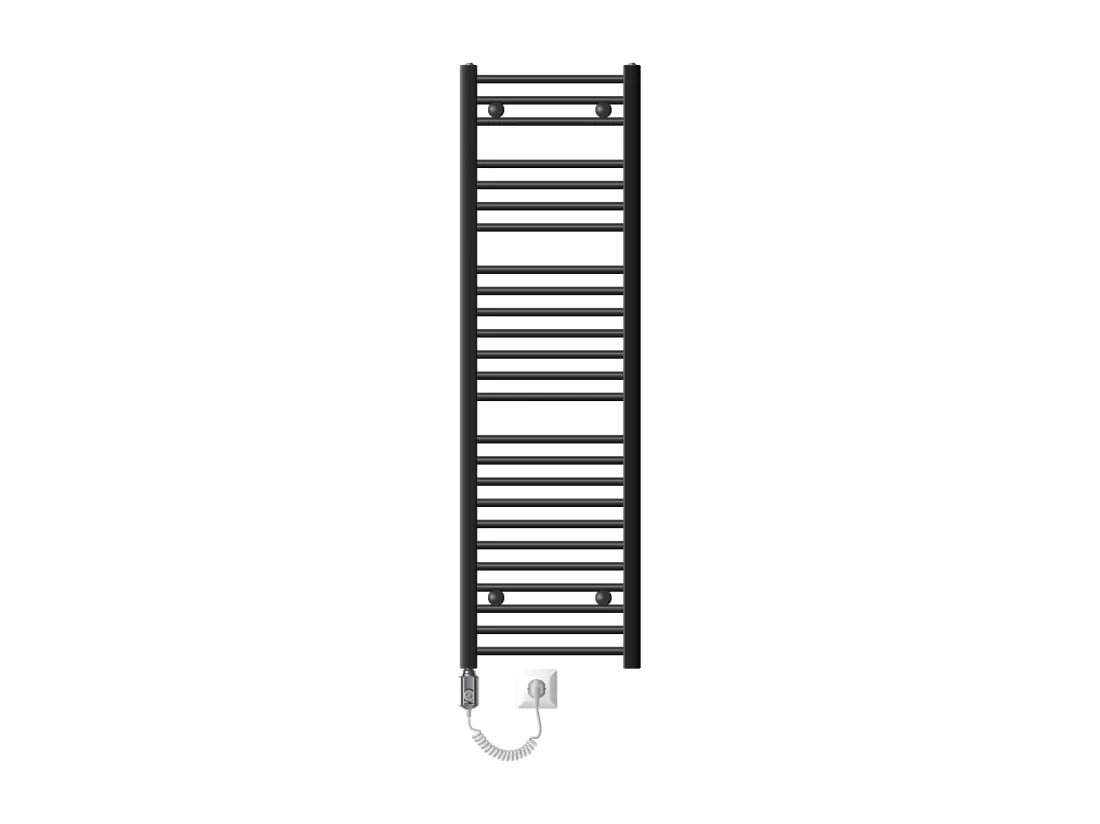 Radiateur Design Sahara Électrique Anthracite avec Elément Chauffant Chromé 900W