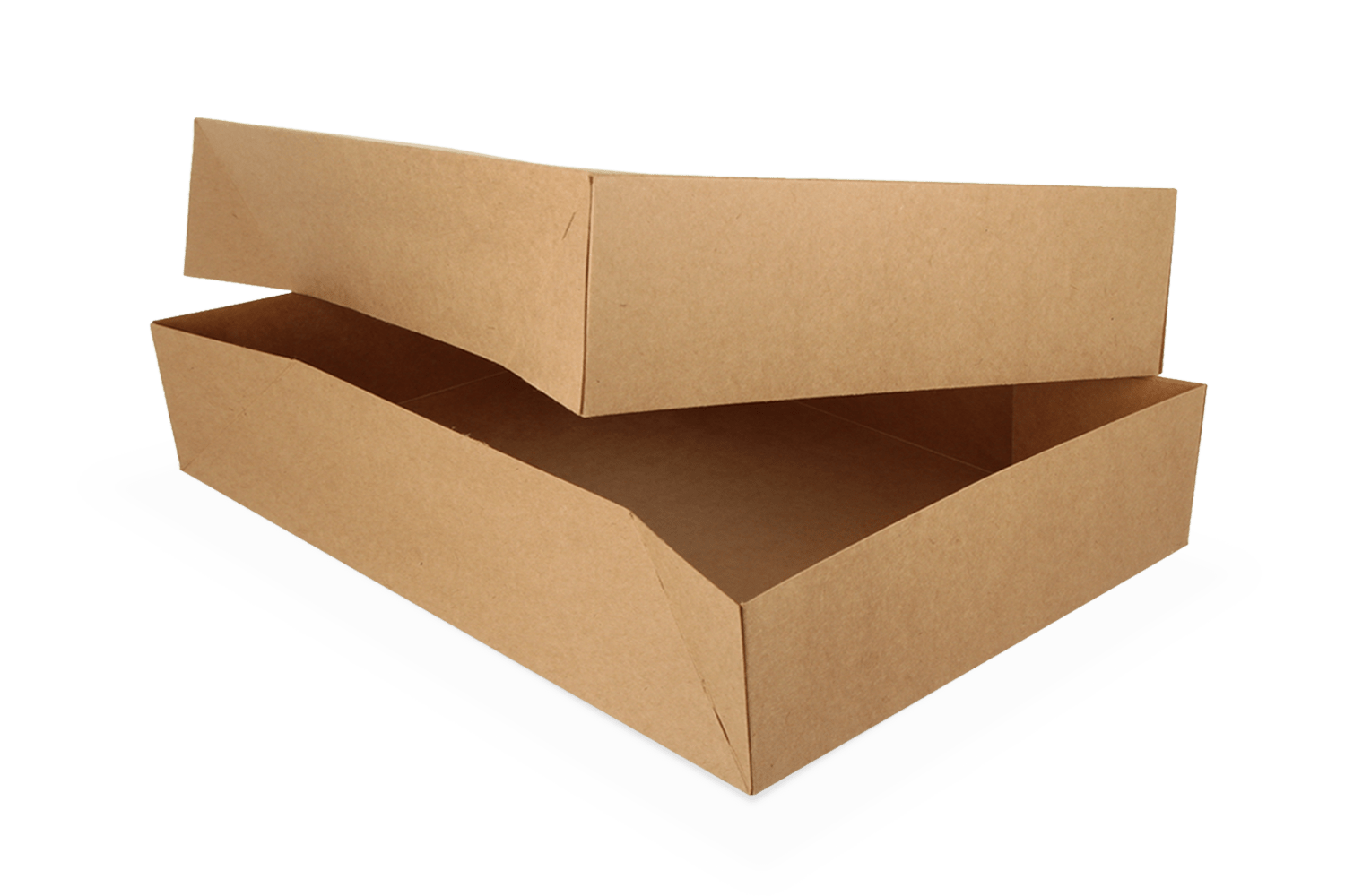 Cateringdozen kraft groot met venster 56x32x8cm BIO