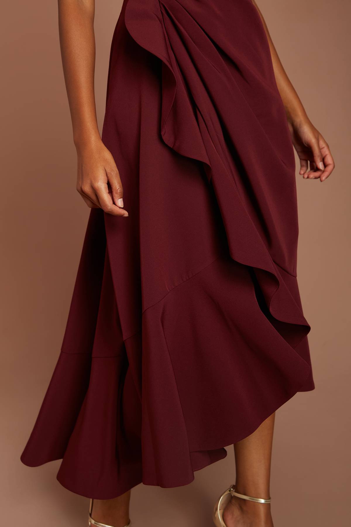 Coast Robe Midi À Volants En Crêpe Avec Dos Échancré Petite