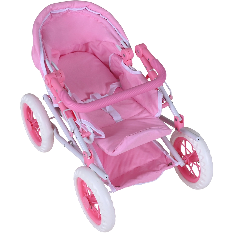 knorr toys® Puppenwagen Ruby - Princess white rose rosa