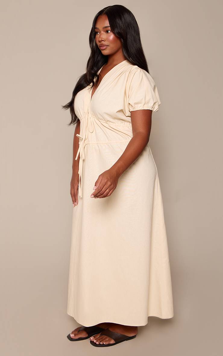 Buttermilk Robe Midi En Coton Grande Taille À Nœud Devant