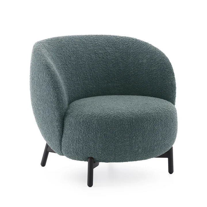 Kartell - Lunam Sessel, schwarz / petrol (Stoff Curly)