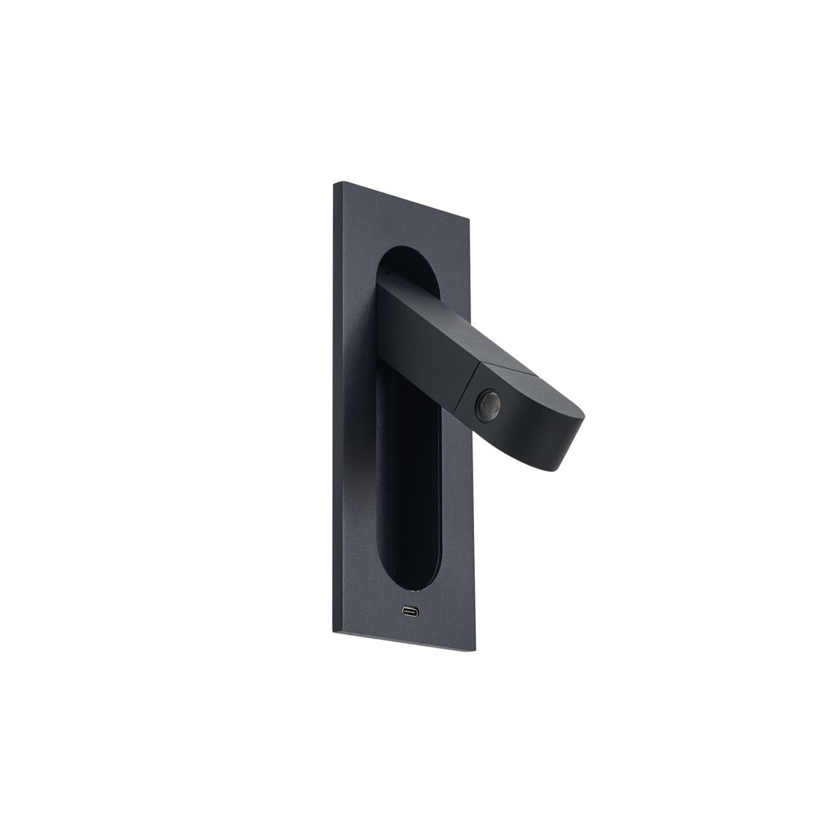 Moderne wandlamp zwart incl. LED en USB-C poort - Hilton