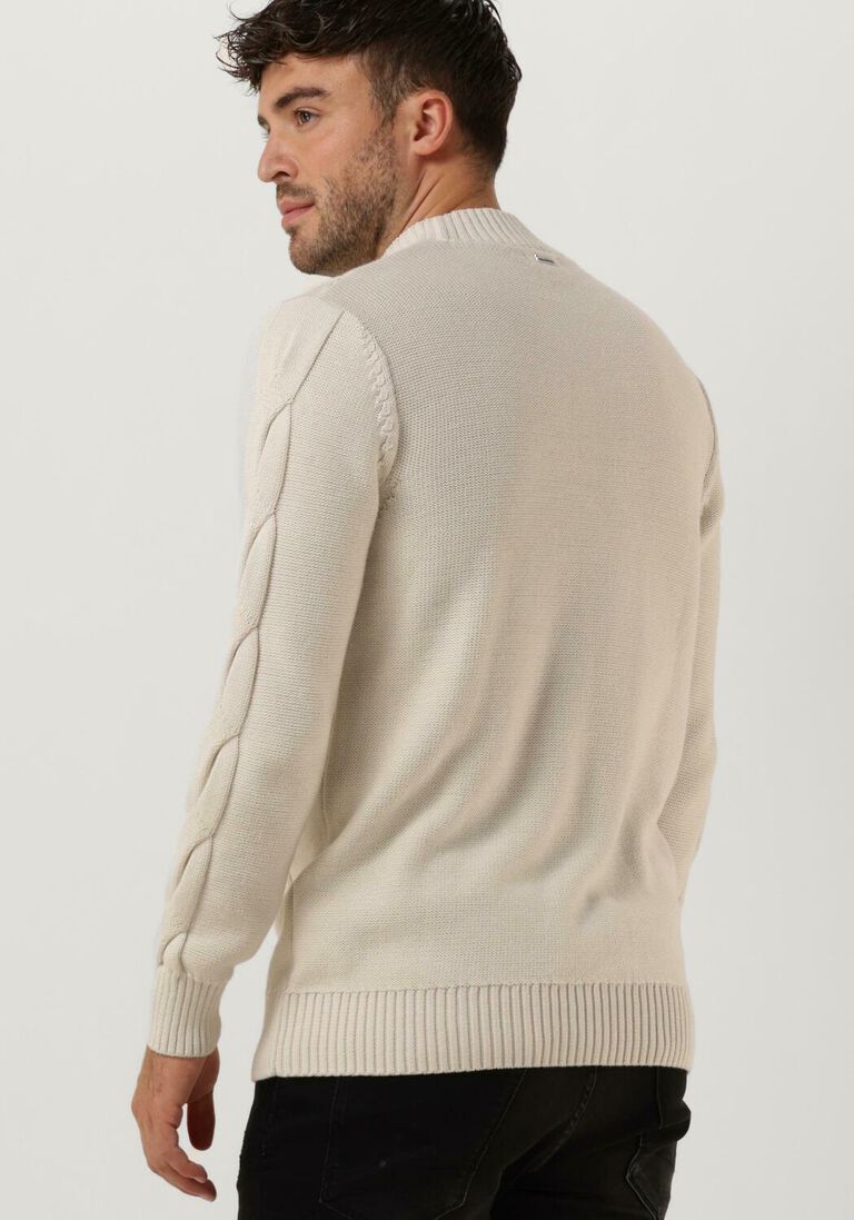PUREWHITE gebroken wit purewhite trui mockneck knit with cable details