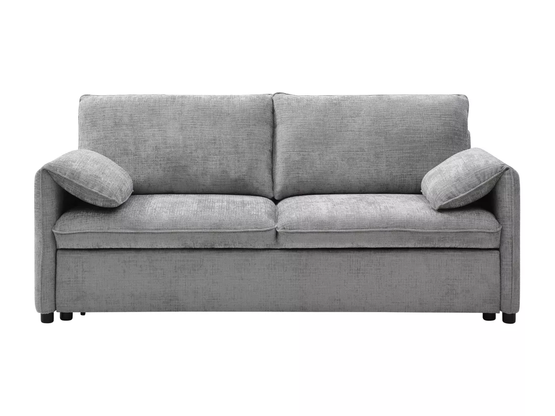 Canapé 3 places convertible en tissu texturé gris ALPARETO