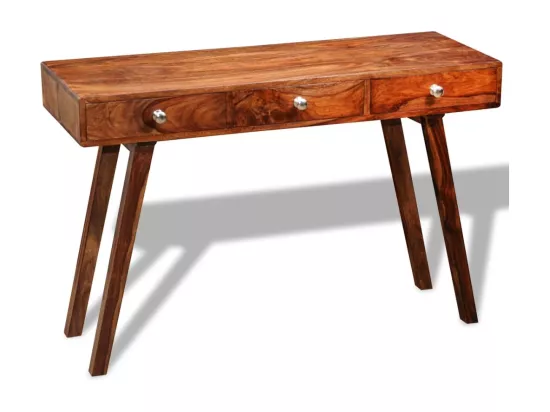 Table console avec 3 tiroirs 76 cm Bois massif de Sesham