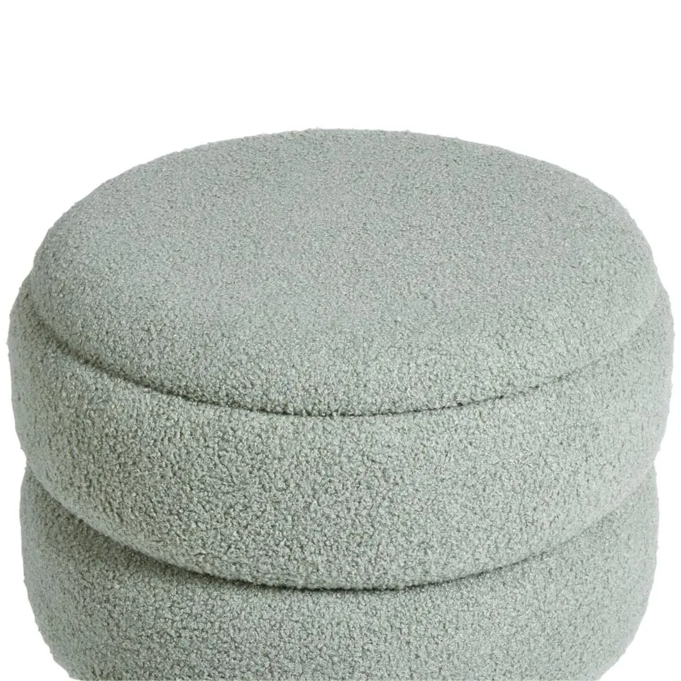 OKATON - Hocker met opbergruimte - Groen - Bouclé