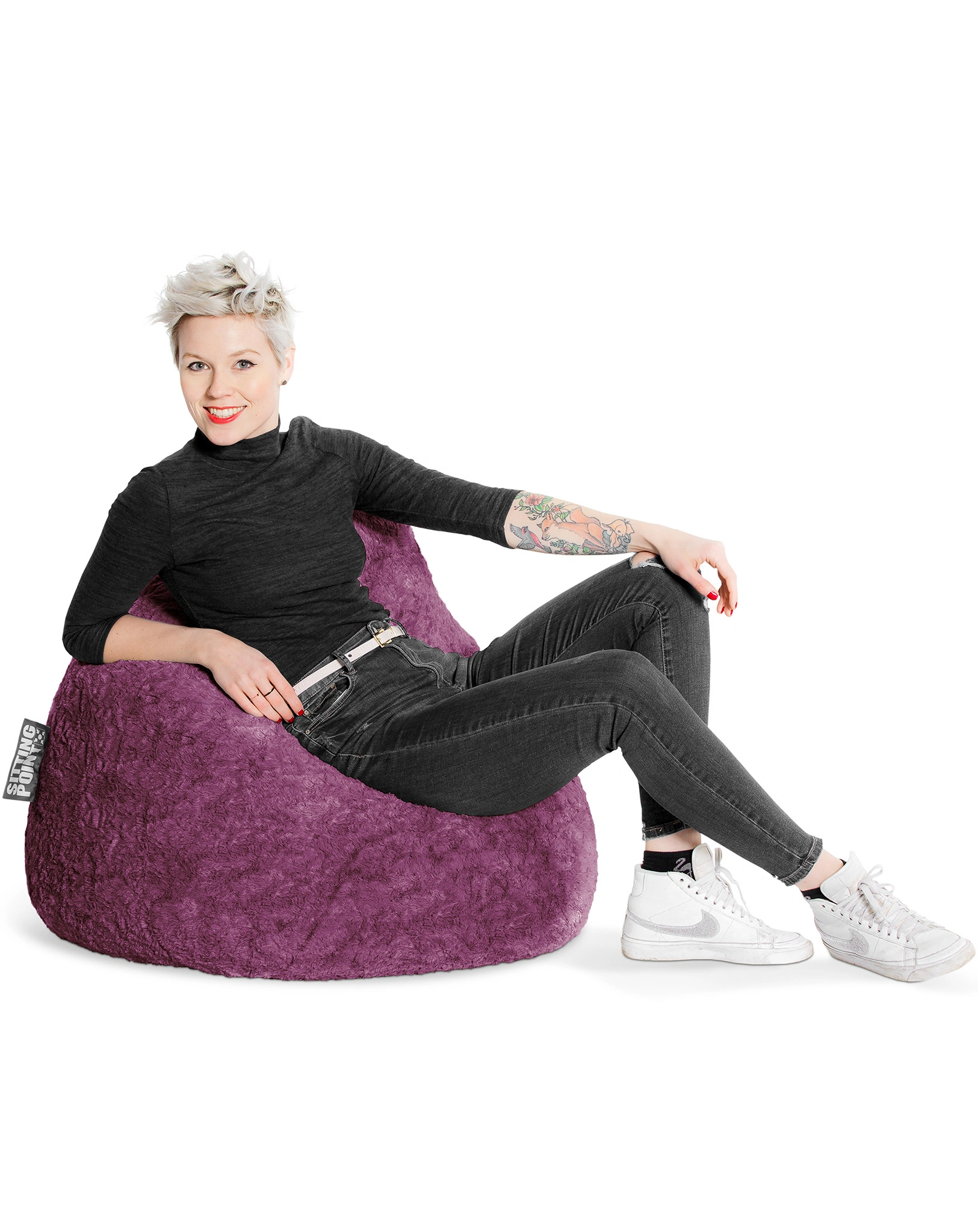 Sitzsack BeanBag FLUFFY XL (Farbe: aubergine)