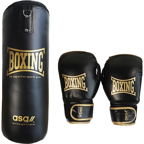 ASG boksesæk+handsker 80 cm 15 kg - guld