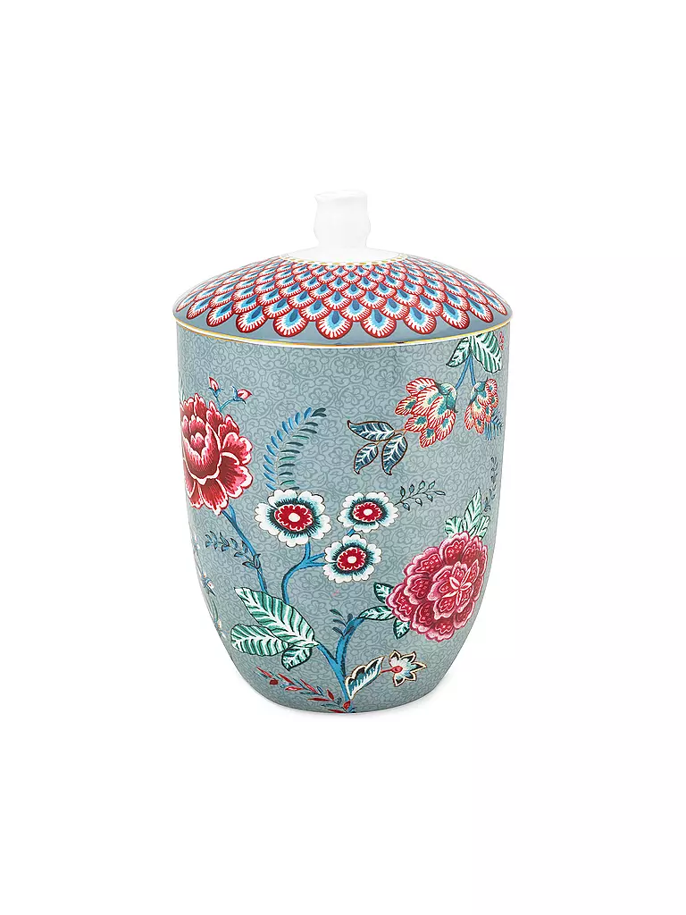 PIP STUDIO Dose mit Deckel 1,5l FLOWER FESTIVAL Light Blue hellblau