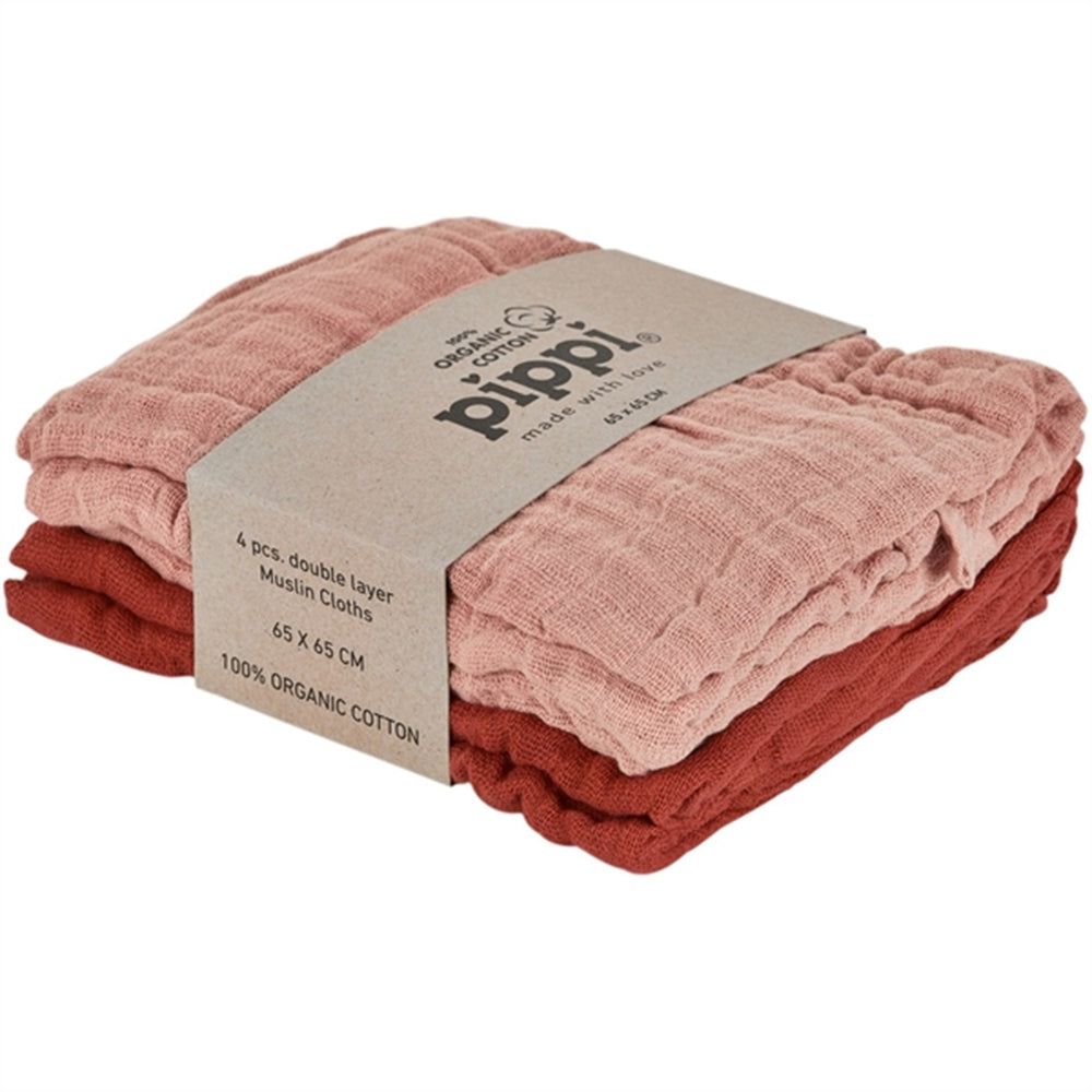 Økologiske Stofbleer 4-pak Misty Rose