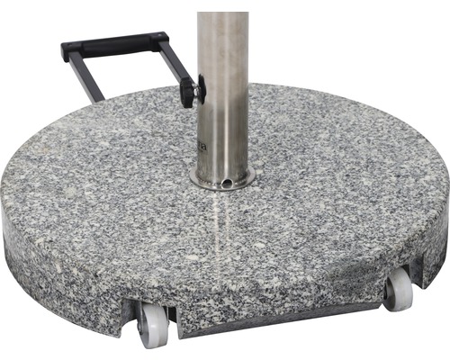 Siena Garden Granieten Parasolstandaard, 40 kg, Grijs, met Handvat en Wielen