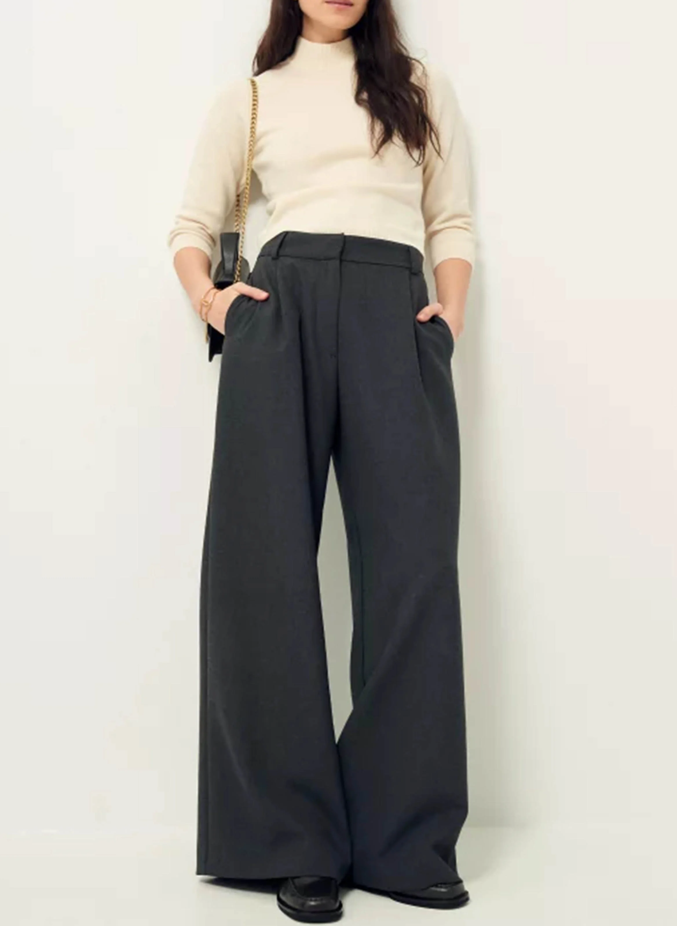 PROVENCO - Pantalon large | Gris