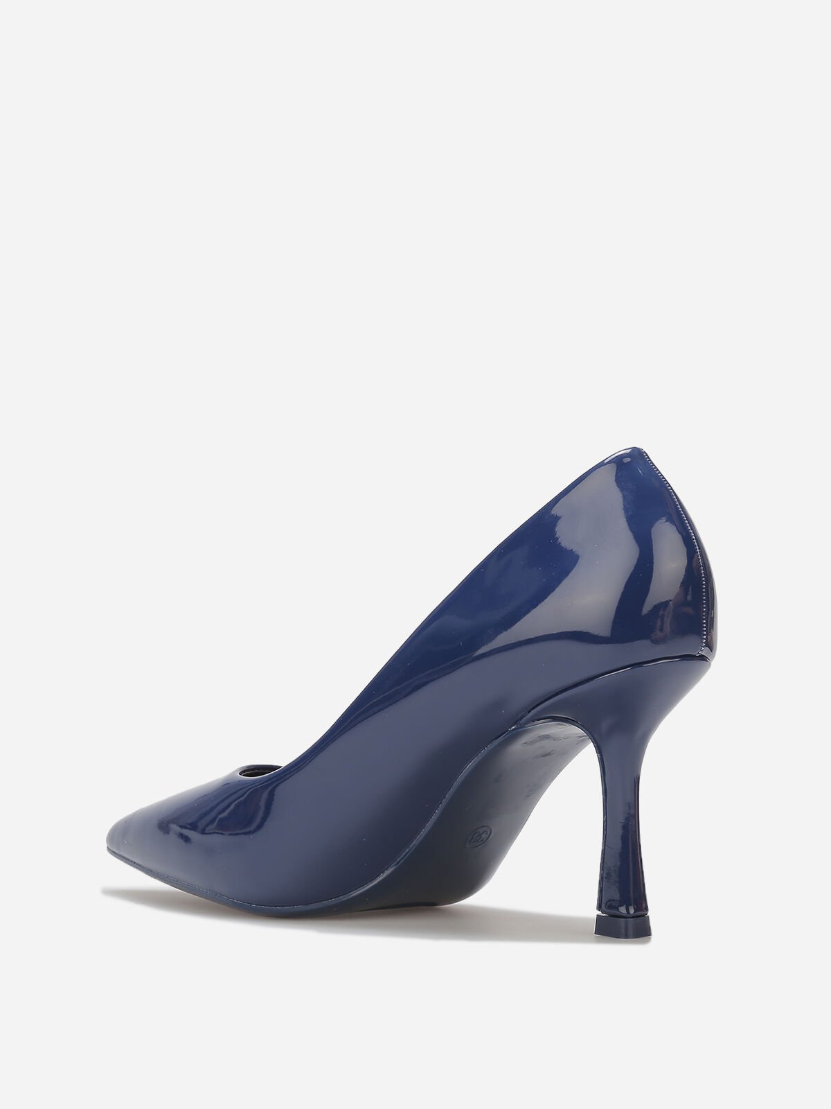 Escarpins pointus à talon bobine- Bleu