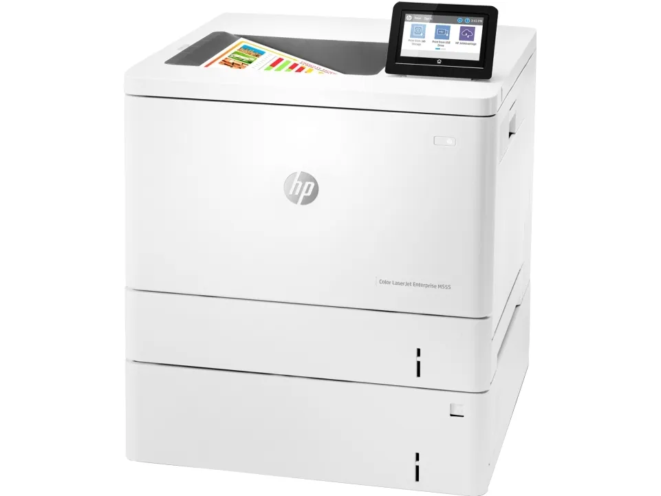 HP Color LaserJet Enterprise M555x - Printer - farve - Duplex - laser - A4/Legal - 1200 x 1200 dpi - op til 38 spm (mono) / op til 38 spm (farve) - kapacitet: 650 ark - USB 2.0, Gigabit LAN, Wi-Fi(n), USB 2.0 vært
