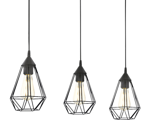 3-lamps hanglamp L 79 cm zwart