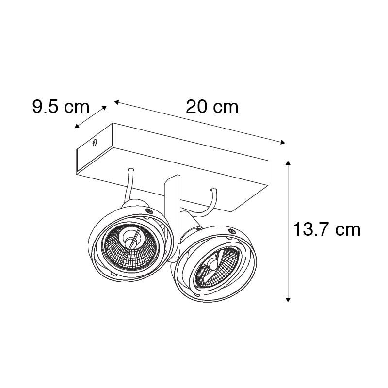 Moderne plafondspot wit 2-lichts GU10 70mm - Master