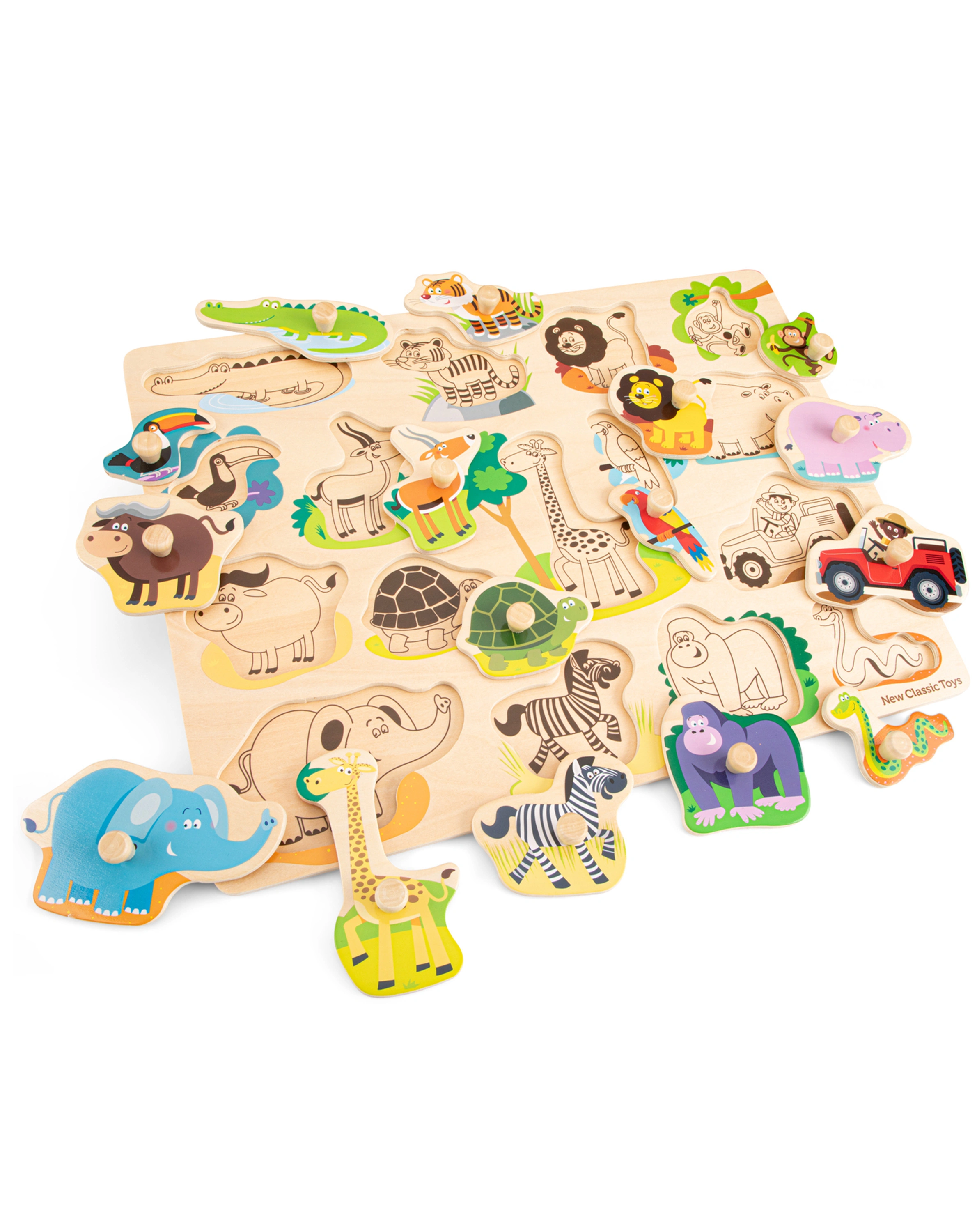 Steckpuzzle SAFARI 16-teilig aus Holz