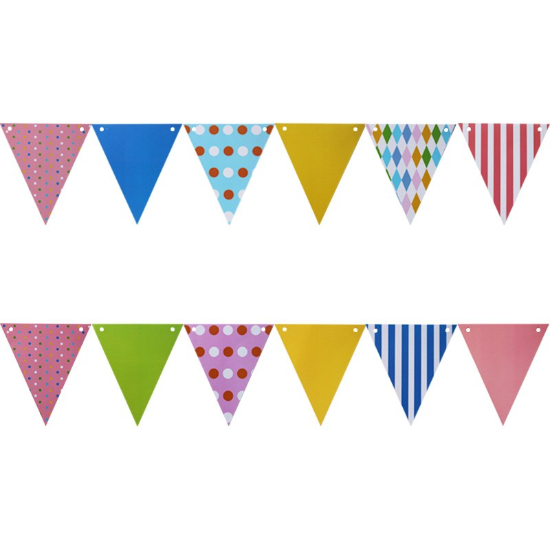 (5m) Kinder Wimpelkette Fahnen Girlande Party Dekoration Accessoire - Bunt