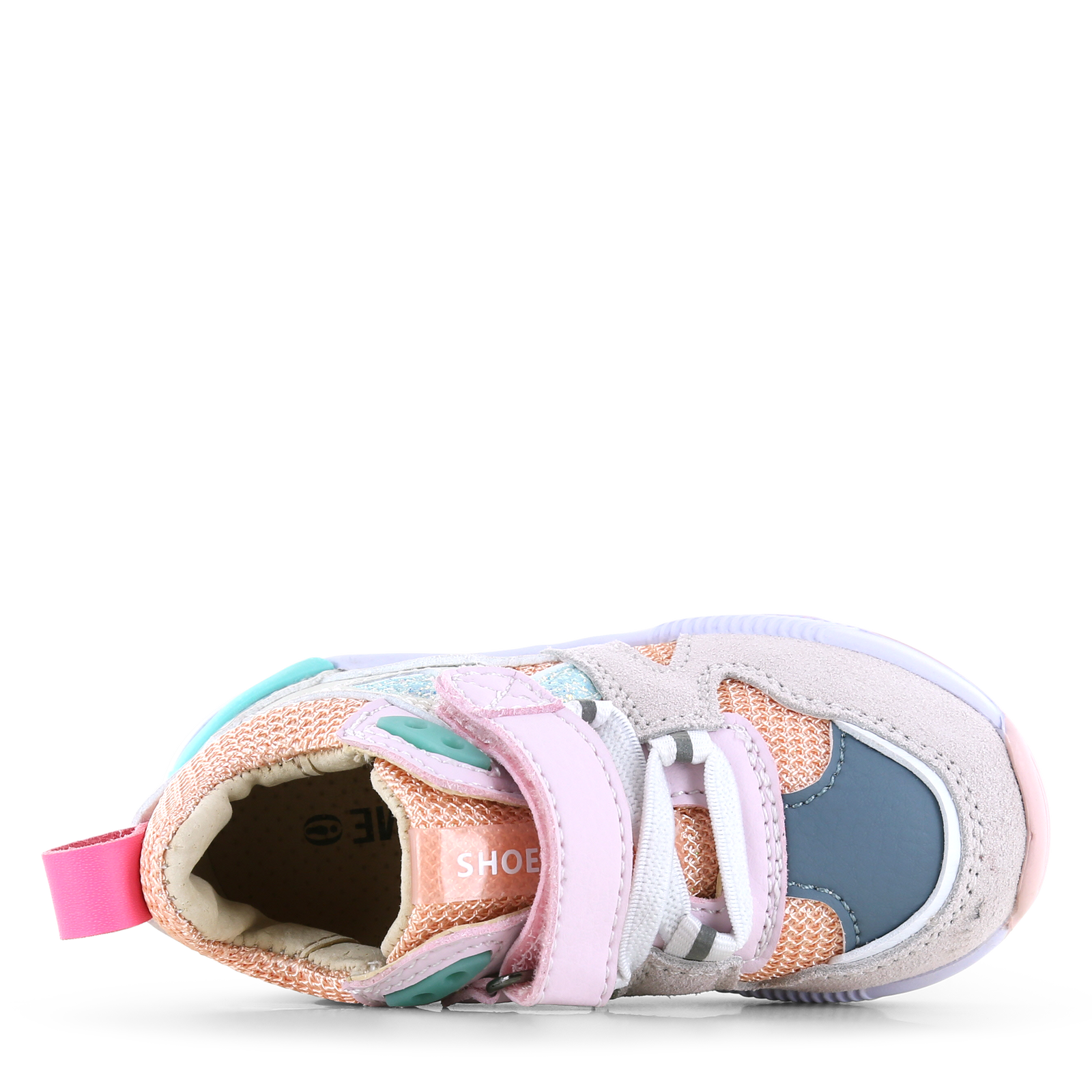 Shoesme roze-oranje sneaker Leer, Microfiber leer | Meisjes schoenen