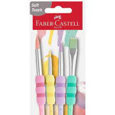Faber Castell - Pack de 4 pinceaux de taille différente - soft touch - couleurs assorties