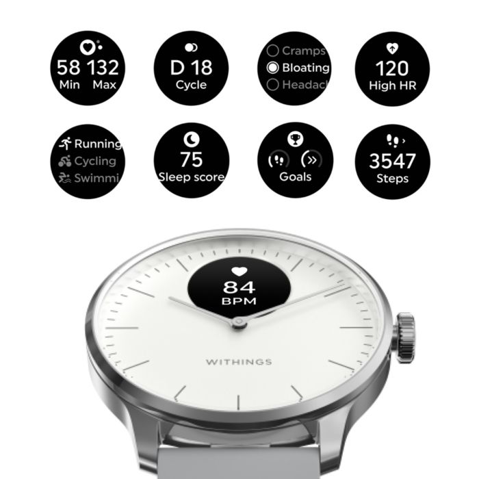 Withings Unisex Ure Scanwatch Light 37mm Hvid