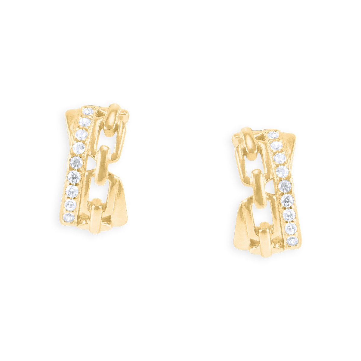 Boucles d'oreilles plaquées or avec oxydes de zirconium