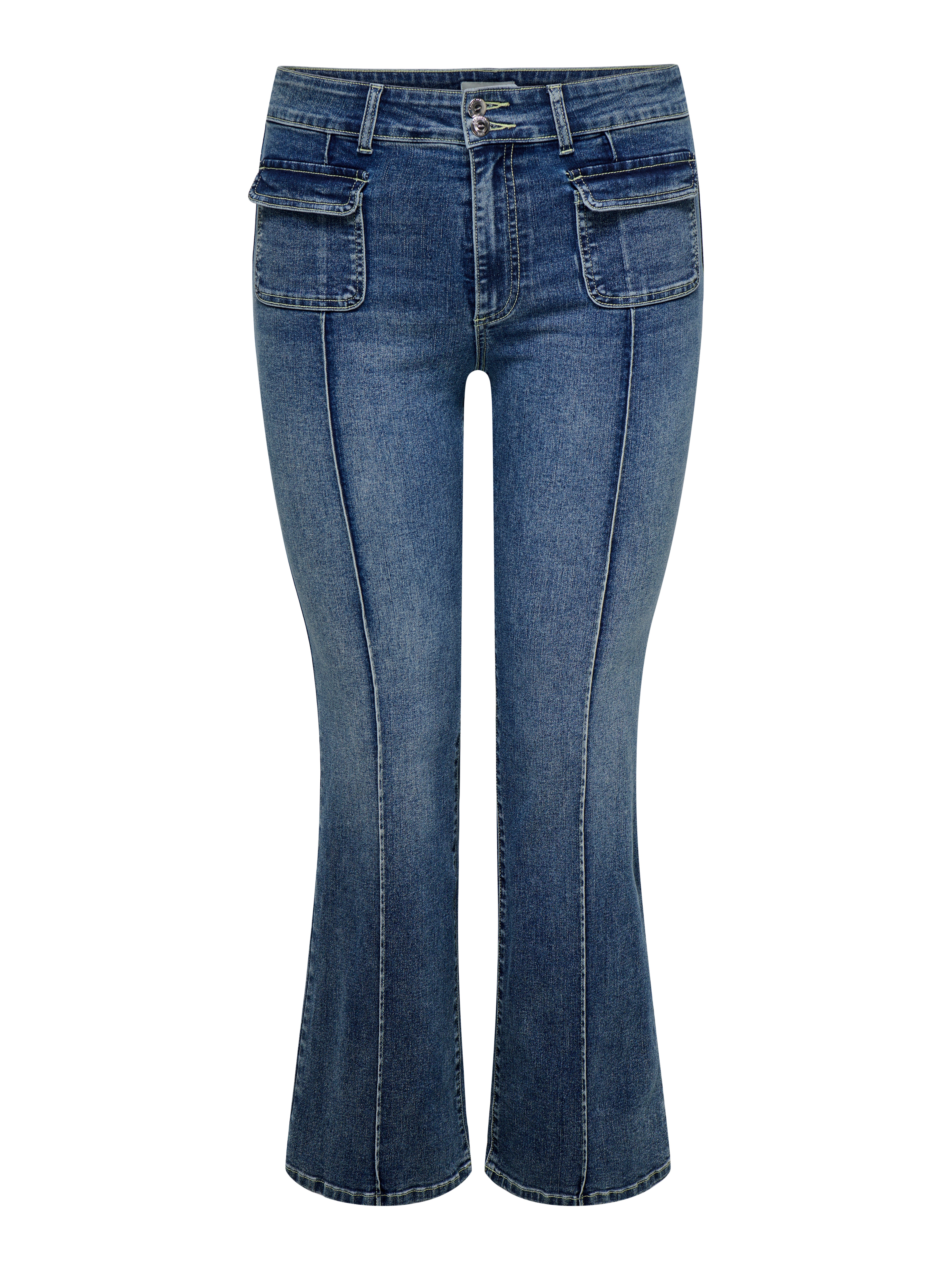 CARSALLY Mittlere Taille Ausgestellt Jeans Medium Blue Denim