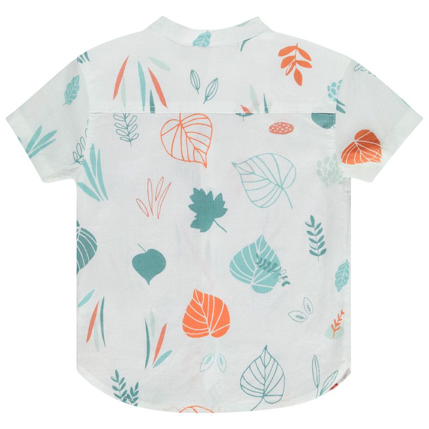 Chemise manches courtes imprimé feuillage pour bébé garçon - Blanc
