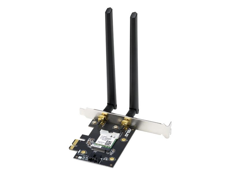 ASUS WLAN-AX PCIe Adapter PCE-AX1800 BT5.2 AX1800 Dual Band PCI-E WiFi 6 (802.11ax). Bluetooth 5.2, WPA3-Netzwerksicherheit, OFDMA und MU-MIMO