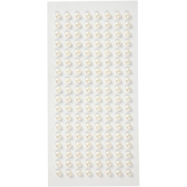 Halvperler, dia. 5 mm, hvit, 144 stk./ 1 pk.