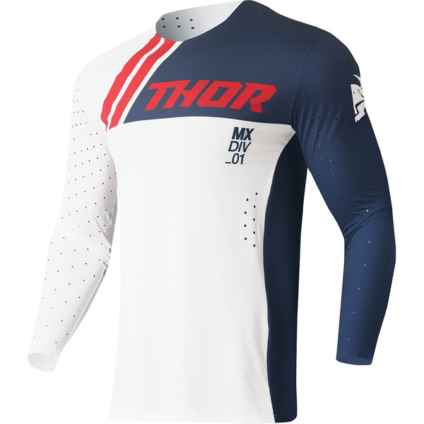 Thor Motocross - Maillot Prime Drive Blanc / Navy / Rouge