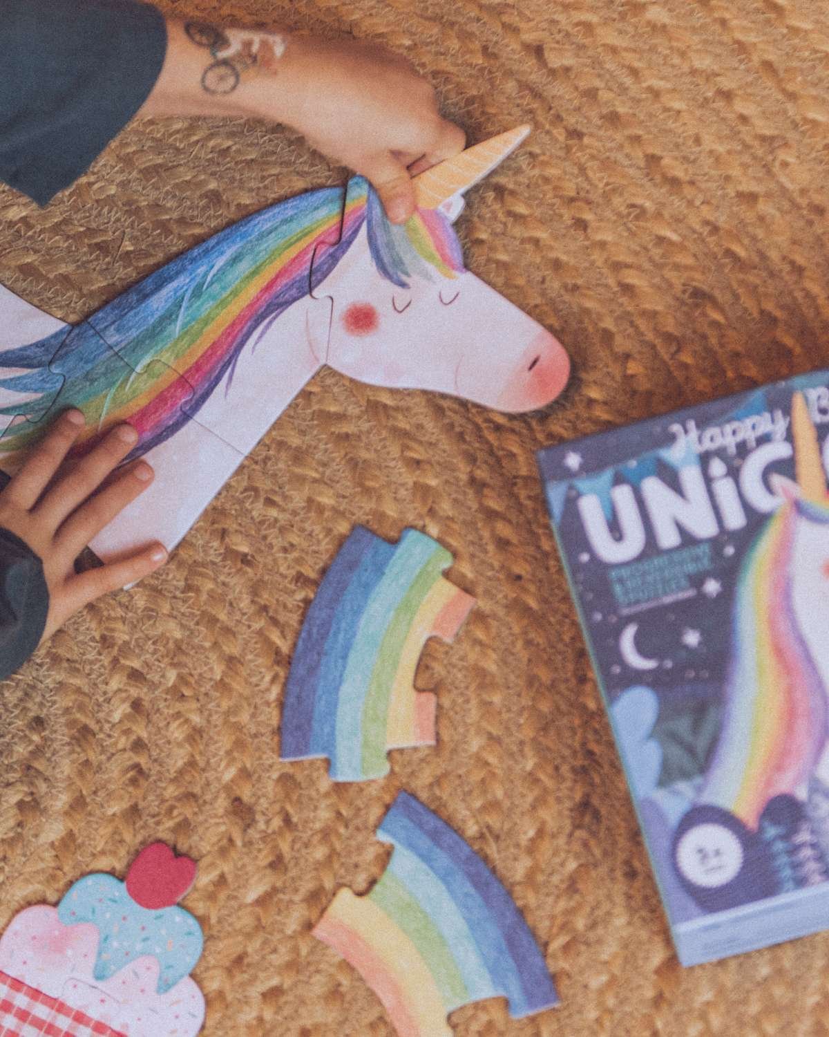Puslespill “Gratulerer Enhjørning” – 10-i-5 Puslespill Barn 3år+ | Happy Birthday Unicorn