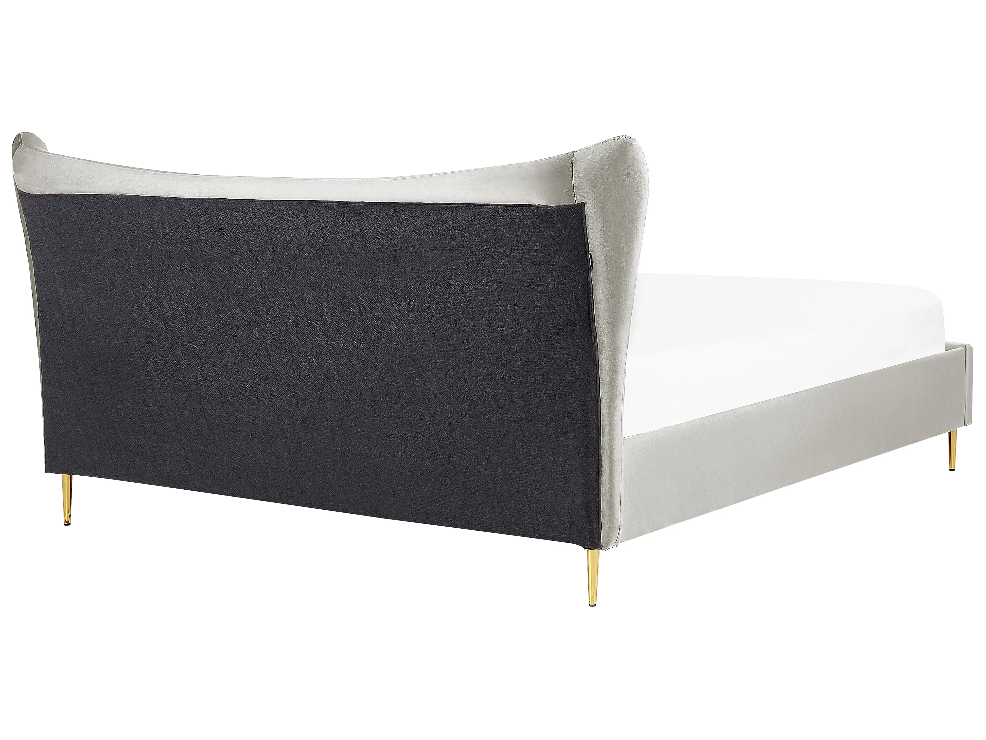 Bed Fluweel CHALEIX 180 x 200 cm Lichtgrijs