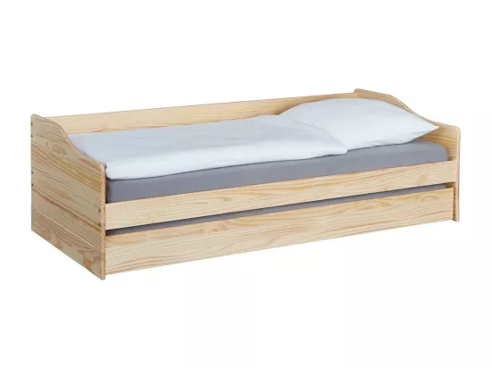 CANTARI - Lit Gigogne 90x200cm en Pin Massif Naturel