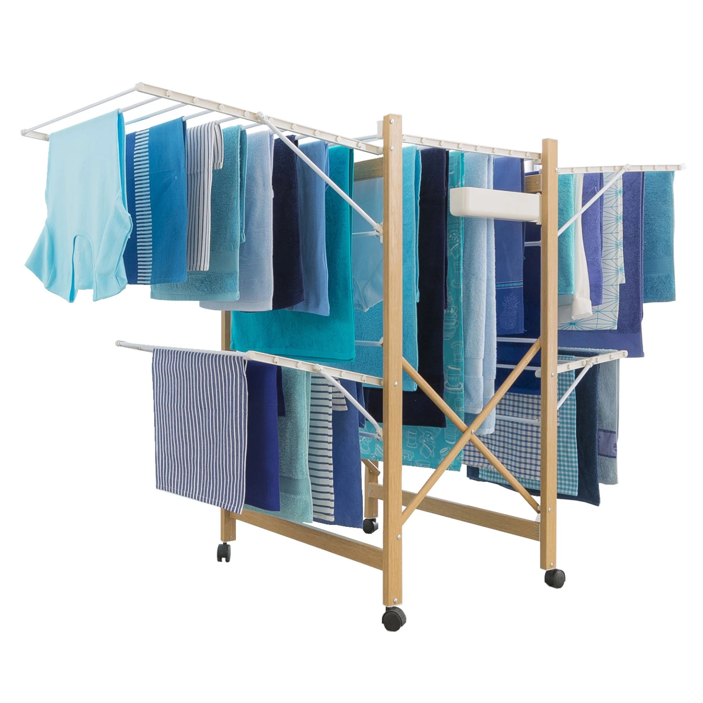 Séchoir à linge pliable DELUXE capacité 27M blanc et effet bois