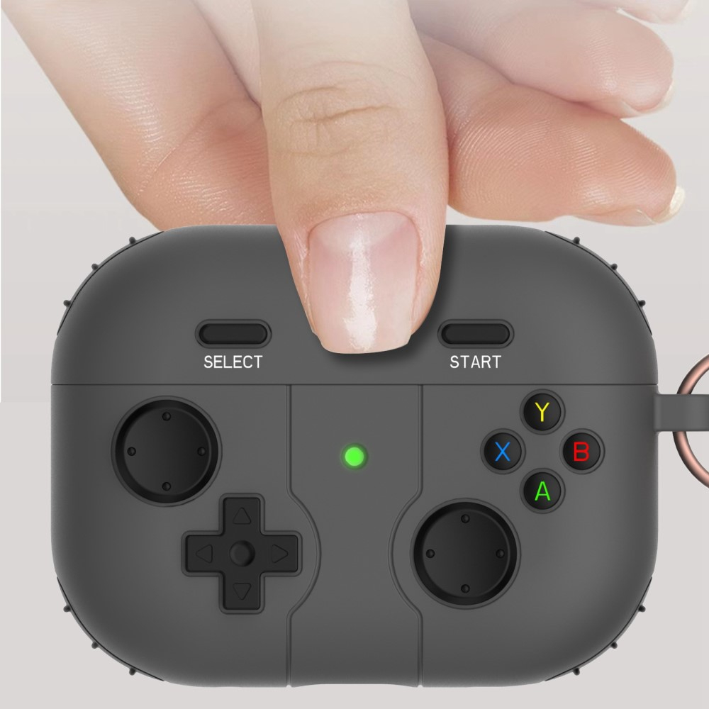 AirPods (3. Generation) Gummi Schutzhülle Retro Spielekonsole Abdeckung mit Karabinerhaken - Weiss