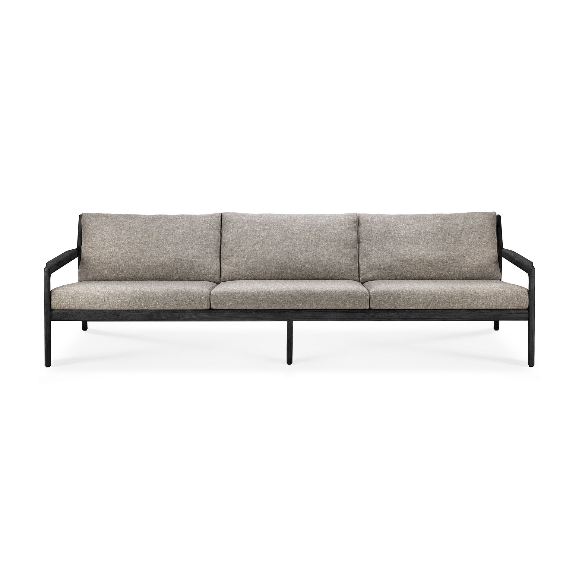 Teak Jack sofa 265cm - zwart - compleet - mocha kussen
