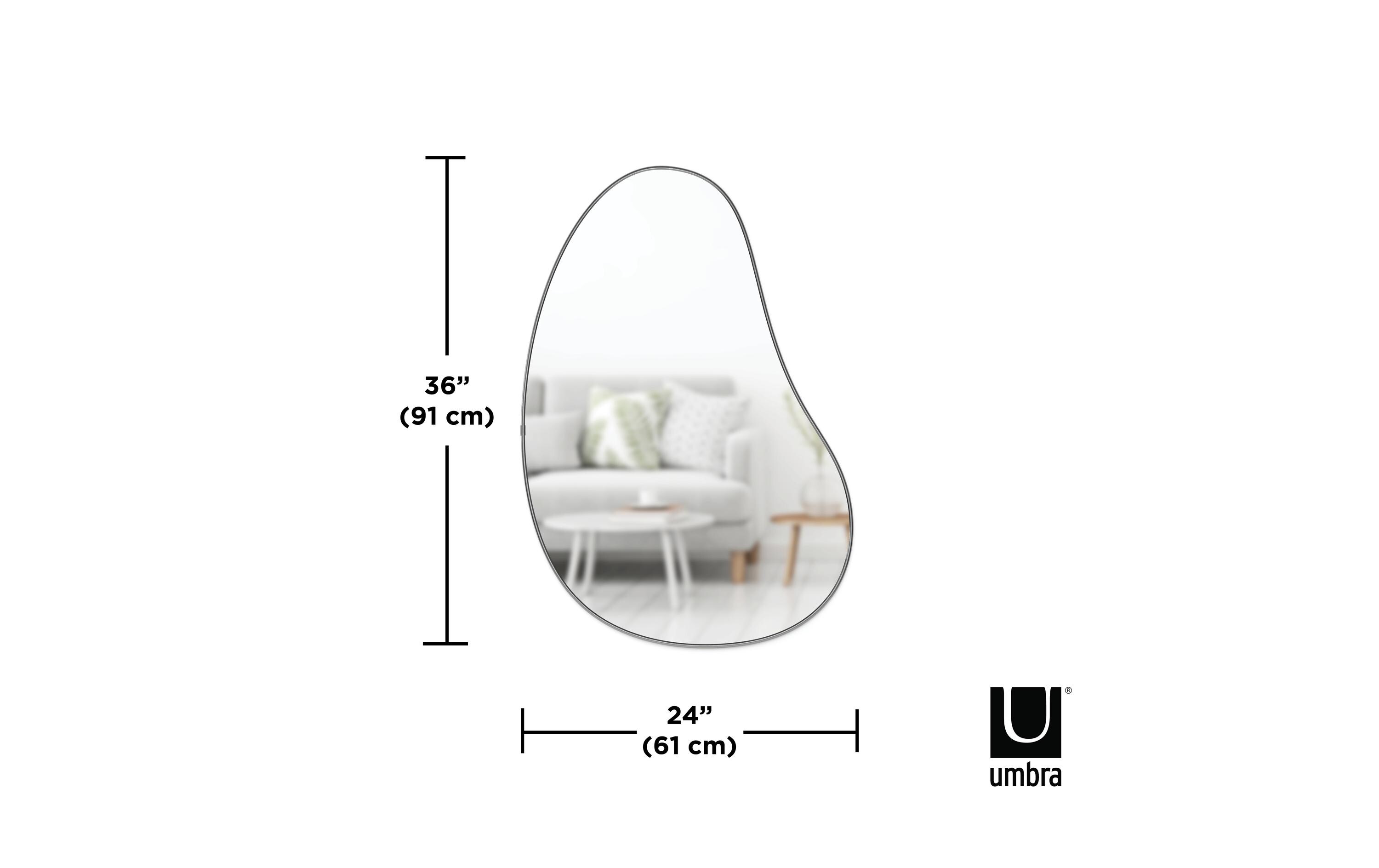 Spiegel Hubba Pebble 61 x 91 cm, Schwarz<br>Geformter Wandspiegel
