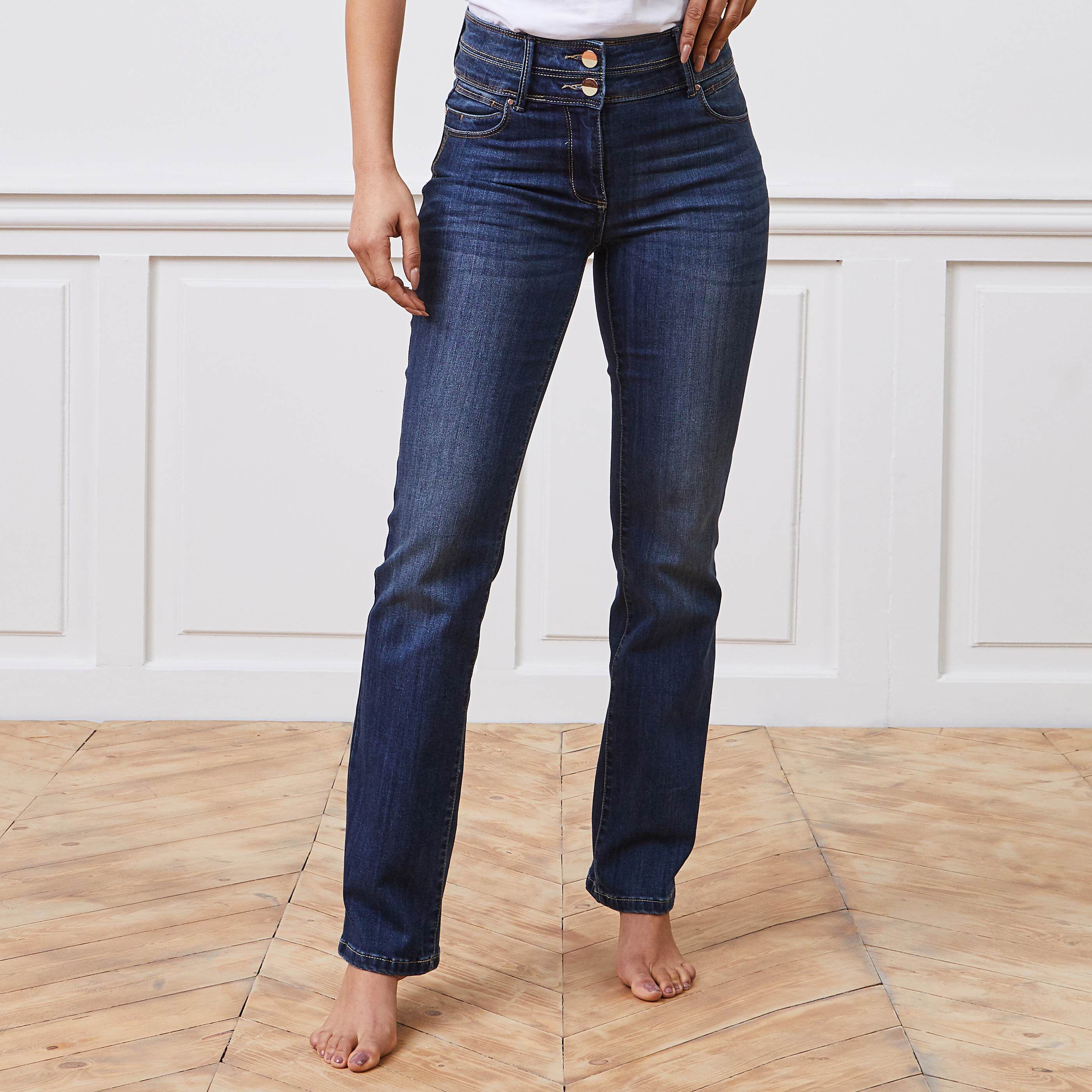 Jean droit taille haute ROME femme - STONE