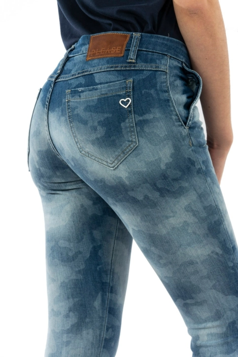 pantalons please p57e 1670 blue denim