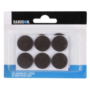 HANDSON anti krasvilt Ø22 mm bruin 12 stuks