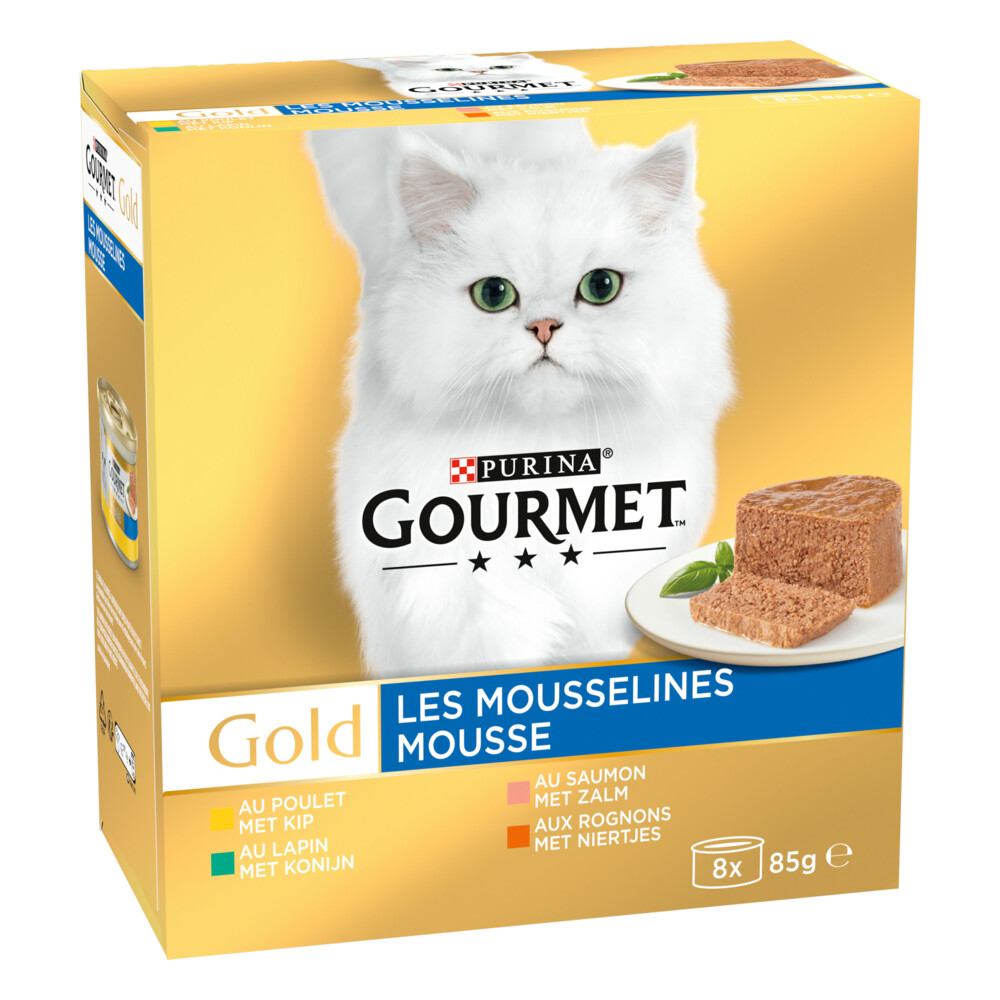 Gourmet Gold Mousse Kip - Zalm - Niertjes - Konijn8 x 85 gr