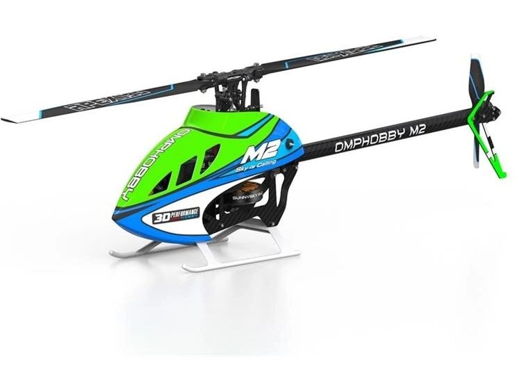 OMPHobby Helikopter 3D Heli M2 V3 Pro Velocity Green 3D Flybarless Mini-RC Helikopter mit OFS3 Stabilisierung und Bluetooth